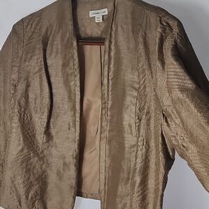 Linen Blend Neutral Lightweight Blazer Jacket Size XL